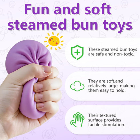 Silkivana Dumpling Squishy, Mystery Squishy Dumpling Box, Soft Squeeze Dough Ball for Stress Relief, Stretchy Bun
