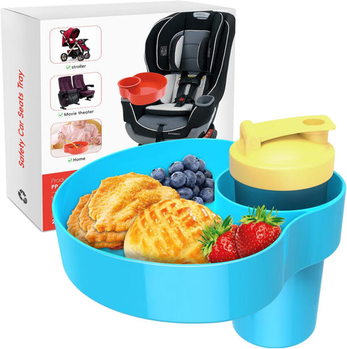 Car Seat Snack Tray for Kids: Kids Car Travel Tray with Cup