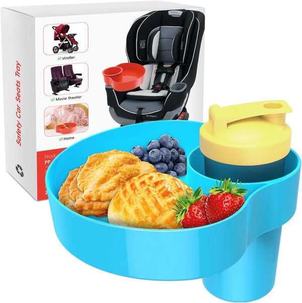Car Seat Snack Tray for Kids: Kids Car Travel Tray with Cup
