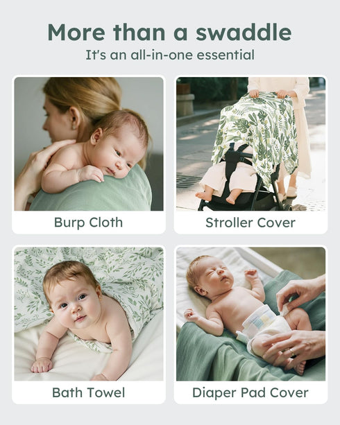 47 47 Inches (Pack 2) Yoofoss Muslin Swaddle Blankets, Organic Baby Blankets, x Receiving Blanket for Baby Boys