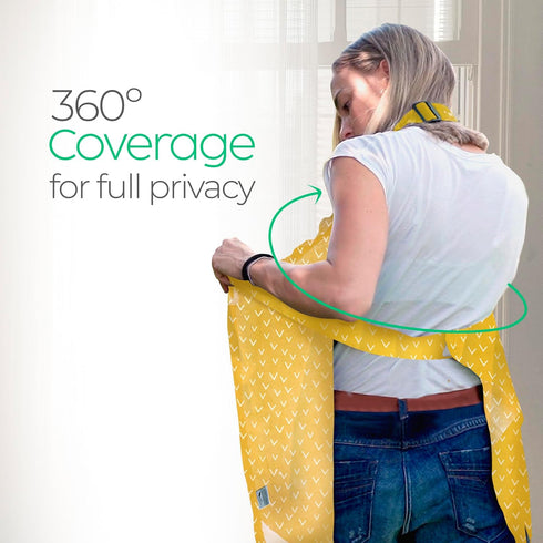 San Francisco Baby Nursing Cover Up, Breathable 360° Privacy Breastfeeding Blanket - Luxury Yellow