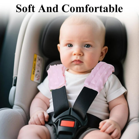 SHFGYG 2-Pack Car Seat Strap Covers, Infant Seatbelt Covers, Velvety Soft Double-Sided Use Car Seat Shoulder Strap Pads