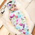 Galabloomer Receiving Blanket and Headband Set, Flower Print Baby Swaddle Blankets