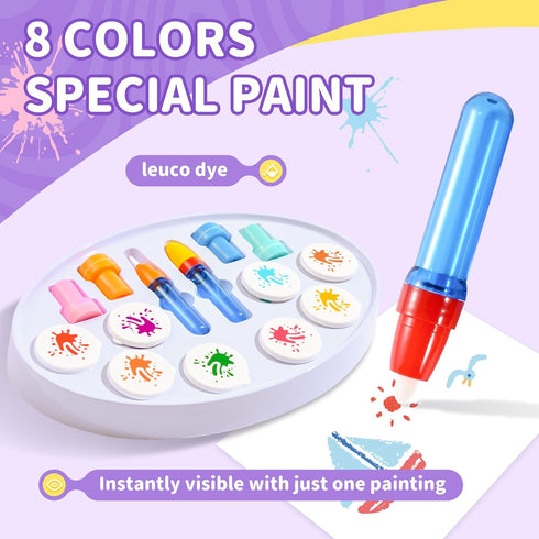 Set 3,4,5,6,7,8,9 MINDNOOK Magic Brush Painting for Kids, Mess Free Art Station with Color-Changing Brush for Creative