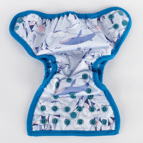 Sigzagor 8lbs-10lbs Newborn Baby Diaper Nappy Cover (Bear Whale)
