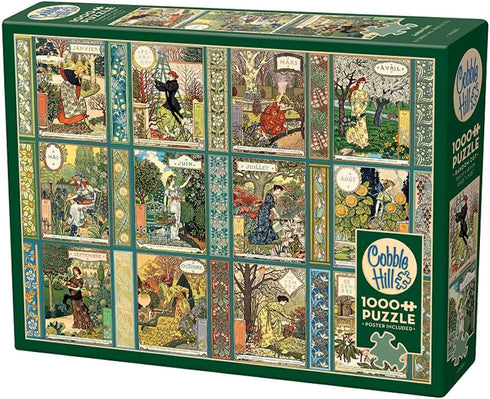 Cobble Hill 1000 Piece Puzzle - Jardiniere: A Gardener's Calendar - Sample