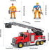 i diy 2pcs 3-5 Fire Truck Toy with Sound & Light - Firefighter & Water Sprinkler with Water Tank - Friction Powered Toy