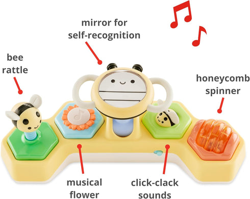 Tummy 5 2 3m+ Skip Hop Time & Seated Play Cause & Effect Developmental Baby Toy with Activities and Ways to Play