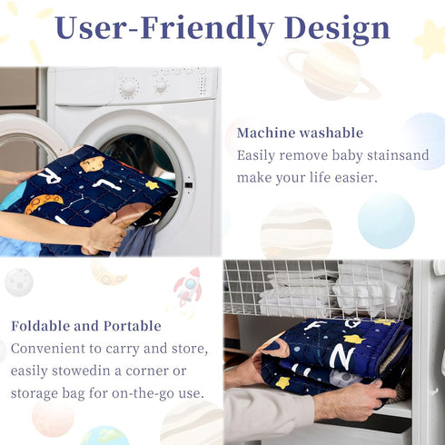 50x50 Baby Play Mat for Floor, GFU Non-Slip Playpen Mat, Thick One-Piece Crawling Mat Blue, Infants Playmat Foldable