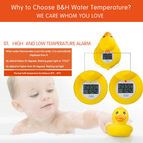 b&h Baby Thermometer, Infant Floating Toy Safety Temperature Thermometer (Winking Duck)