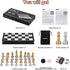 3 in 1 Magnetic Chess Checkers Backgammon Set, Folding Travel Games for Kids and Adults (Chess: Gold & Silver)