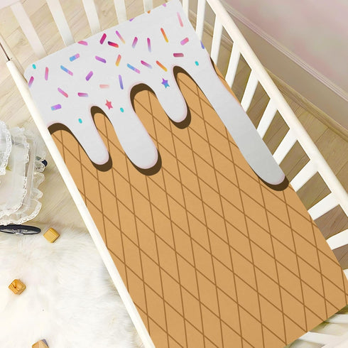 Pigsaly 27x39 Inch Crib Sheets White Gradient Ice Cream Drip Baby Sheet for Standard Crib Mattress Boys Girls Toddler