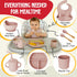 Set Set Tygo Silicone Baby Feeding Complete Self-Feeding with Suction Plate, Spill-Proof Bib, Wooden Spoon & Fork