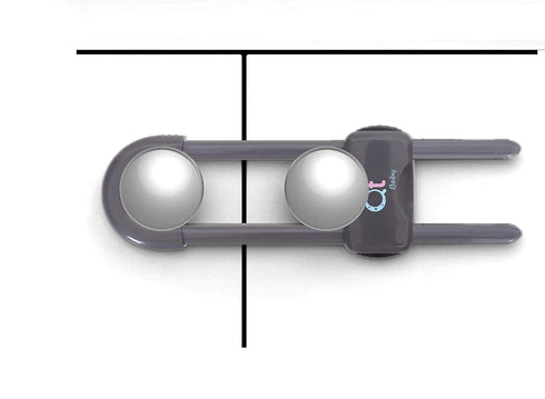 Closet (Pack 2) QT BABY Baby Proofing Cabinet Locks | Adjustable U Shaped Baby Safety Latches for Drawers, Fridge