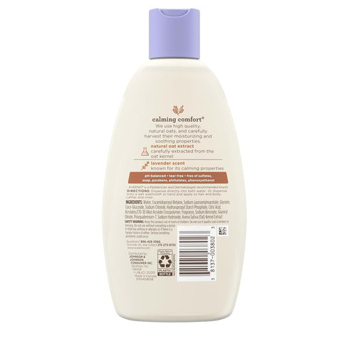 8 Oz Aveeno Baby Calming Comfort Bath & Wash with Relaxing Lavender & Vanilla Scents & Natural Oat Extract