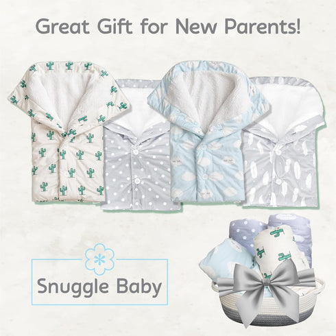 The Swaddle Blanket - White Dots Sleep Sack for Baby Boy & Girl (0-3 Months)