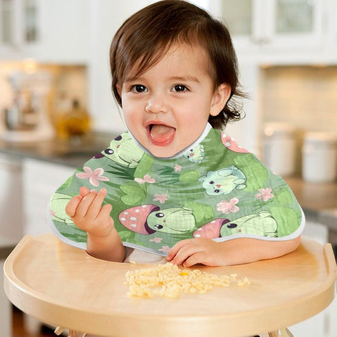 Bulletgxll Set 4, Cute Frogs Unisex Baby Burp Cloths of Soft Absorbent Organic Cotton Muslin Burping Cloths for Newborn