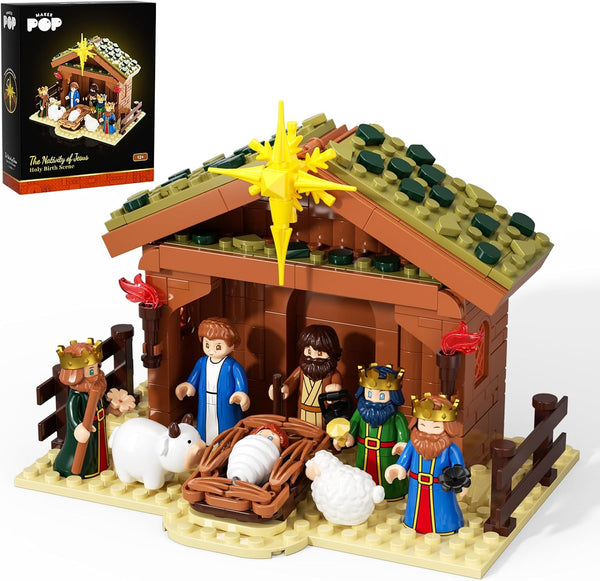 SHAREHB Jesus Building Block Set, Easter Nativity Building Kit, 252PCS Bible Story Jesus