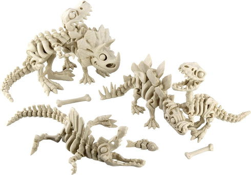 5PCS 3D 3D 3D PowerTRC Printed Dinosaur Skeletons, T-Rex Triceratops Stegosaurus Velociraptor Spinosaurus Fidget Toys
