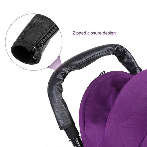 Baby Stroller Handle Covers, Waterproof PU Leather Armrest Handle Sleeve Cover for Infant Toddler Pram
