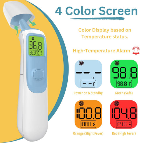 Ear and Forehead Baby Thermometer for Adults and Kids - Digital Baby Thermometer for Infants with 20 Memories, Instant