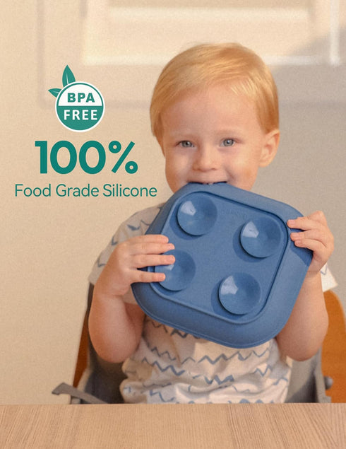100% 4 3 Pack Babelio Suction Plates for Baby and Toddler, Food Grade Silicone, BPA Free, Dishwasher & Microwave Safe