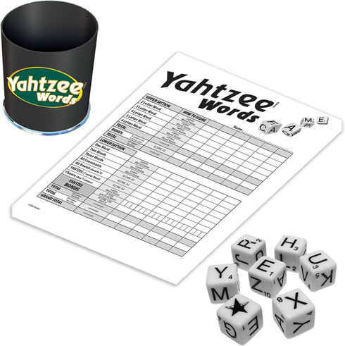 Winning Moves Games Yahtzee Words USA - Family Word Game Version of Yahtzee for 2 or More Players, Ages 8+