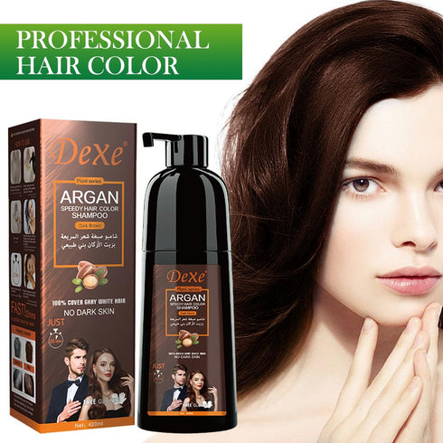 Instant Black Hair Dye Shampoo for Gray Hair Coverage | Hair Color Shampoo for Men/Women | 3 in 1-100% Grey Cover,