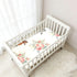 CZXW 52" 28" Watercolor Horses and Flowers Crib Sheets Fitted x Natural Cotton Soft & Breathable for Baby Crib Mattress
