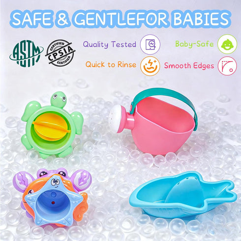 MKICLECER 10PCS 1-3 12+ 2-6 Baby Bath Toys for Kids Ages Mold Free Water Toys for Toddlers Months Fun Bathtub Pool