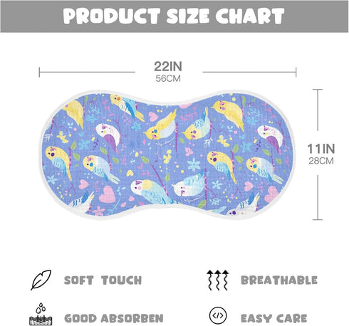 tplaotee 22x11in Lavender Playful Parrot Soft Color Cotton Newborns Burp Cloths Soft Touch Baby wash Cloth for Newborns