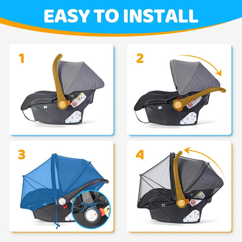 Orzbow Mosquito Net for Baby Car Seats, Universal & Breathable Insect Mesh Net, Black, Suitable for Summer