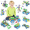 107Pcs Motorized Erector Sets for Kids Ages 4-8 - STEM Building Toys for Boys and Girls, Educational Gift
