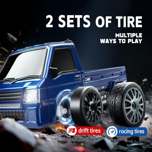 Cayrzeth 1/24 2.4GHz 20KM/H 4WD RC Drift Car, Remote Control Car, High Speed RC Truck,Drifting TiresTwo Batteries