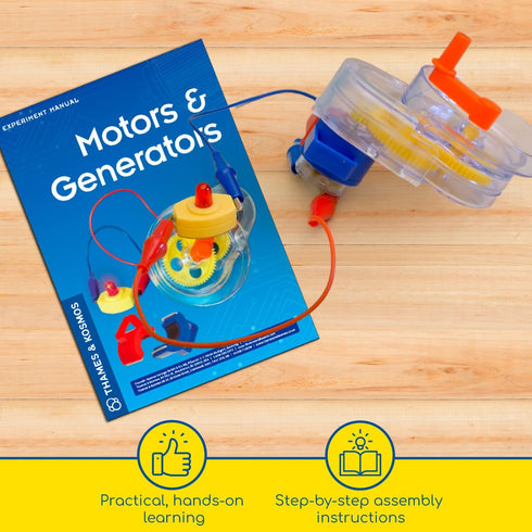 25 48 3-6 8+ Thames & Kosmos Motors & Generators Science Kit | Guided STEM Experiment Lessons | Page Color Student