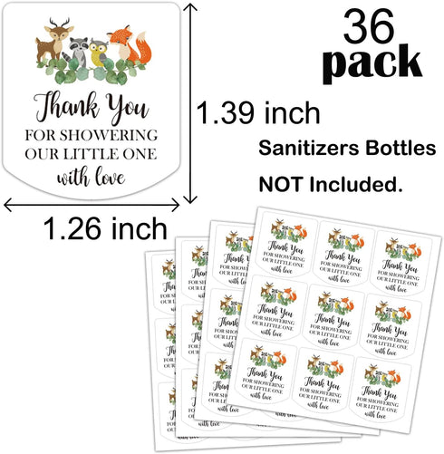 EKSPLODI 1.26 inch 1.39 inch Hand Sanitizer Labels Thank You for Showering Our Little One with Love Stickers, Baby