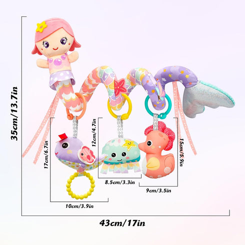 0-6 0-6 0 3 Car Seat Toys for Babies Months Boy Girl Carseat Toys Hanging Spiral Stroller Toy, Infant Toy Months Baby