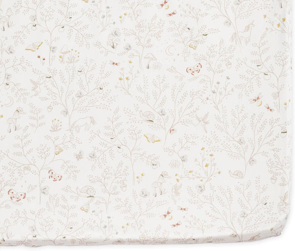 Pehr Crib Sheet, Secret Garden | Breathable Brushed Organic Cotton for Soft