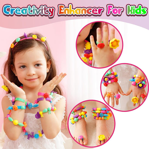 FUNZBO 520+ Snap Pop Beads Jewelry Making Kit, Arts and Crafts Supplies, Toys for Girls, Kids Crafts