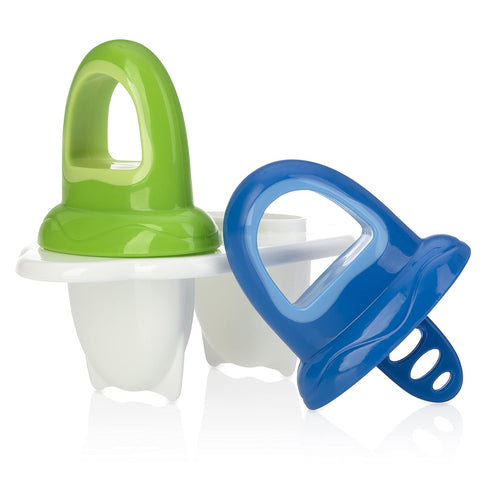 Nuby Garden Fresh Fruitsicle Frozen Pop Tray, 2 Piece, Blue/Green
