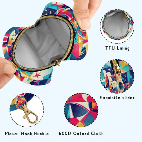 YETTASBIN Mexican Talavera Portable Pacifier Holder Case with Metal Hook Buckle & Zipper for Diaper Bag and Stroller