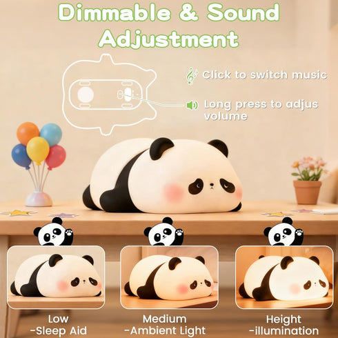 4 Sounds,Timer/Dimmable Cute Panda Night Light with White Noise, Sound Machine for Baby Sleeping Aid ,Toddler Sleep