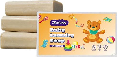 Tickles (Pack 3) 100% (12.6 of Handmade Nirol Organic Unscented Washing Soap For Baby Clothes, Diaper, Accessories
