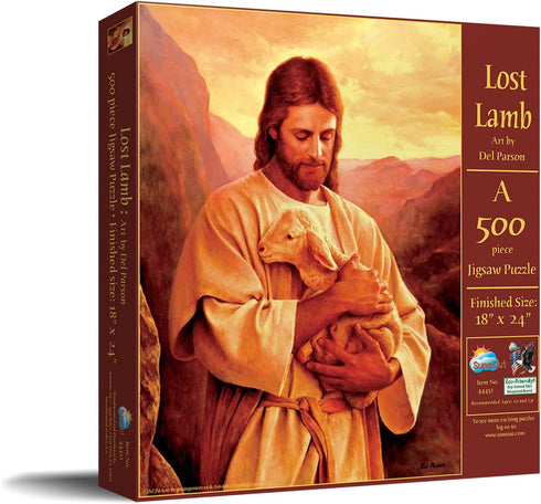 SUNSOUT INC - Lost Lamb - 500 pc Jigsaw Puzzle by Artist Del Parson, Finished Size 18" x 24"