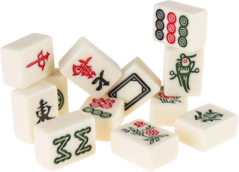 Hey! Play! Chinese Mahjong Game Set - 146 Tiles, Dice, Ornate Storage Case for Adults and Kids