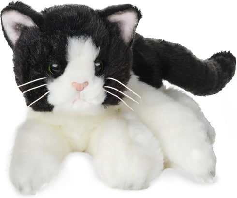 Bearington Domino Cat Stuffed Animals - 15" Realistic Tuxedo Cat Plush -