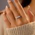S925 14K LOVECOM Sterling Silver Anti Anxiety Fidget Spinner Ring Cubic Zirconia Beads Spinning Rings for Women Dainty