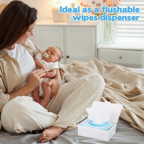 FMOACEN Wipes Dispenser Compatible with Cottonelle Flushable Wet Wipes, Wipe Holder with Sealing Lid Design, Refillable