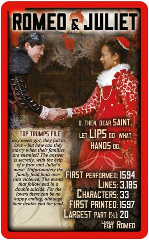 Top Trumps Card Game - Shakespeare's Plays - Family Games for Kids and Adults