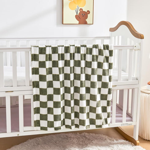 Cozy 30''x40'', Yurhap Checkered Baby Blanket Fleece Baby Blankets for Boys, Ultra Soft Fluffy Infant Toddler Newborn